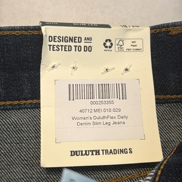 NWT Duluth Trading Co Women's Daily Denim Slim Leg Jeans Size 10x29 - Picture 11 of 15